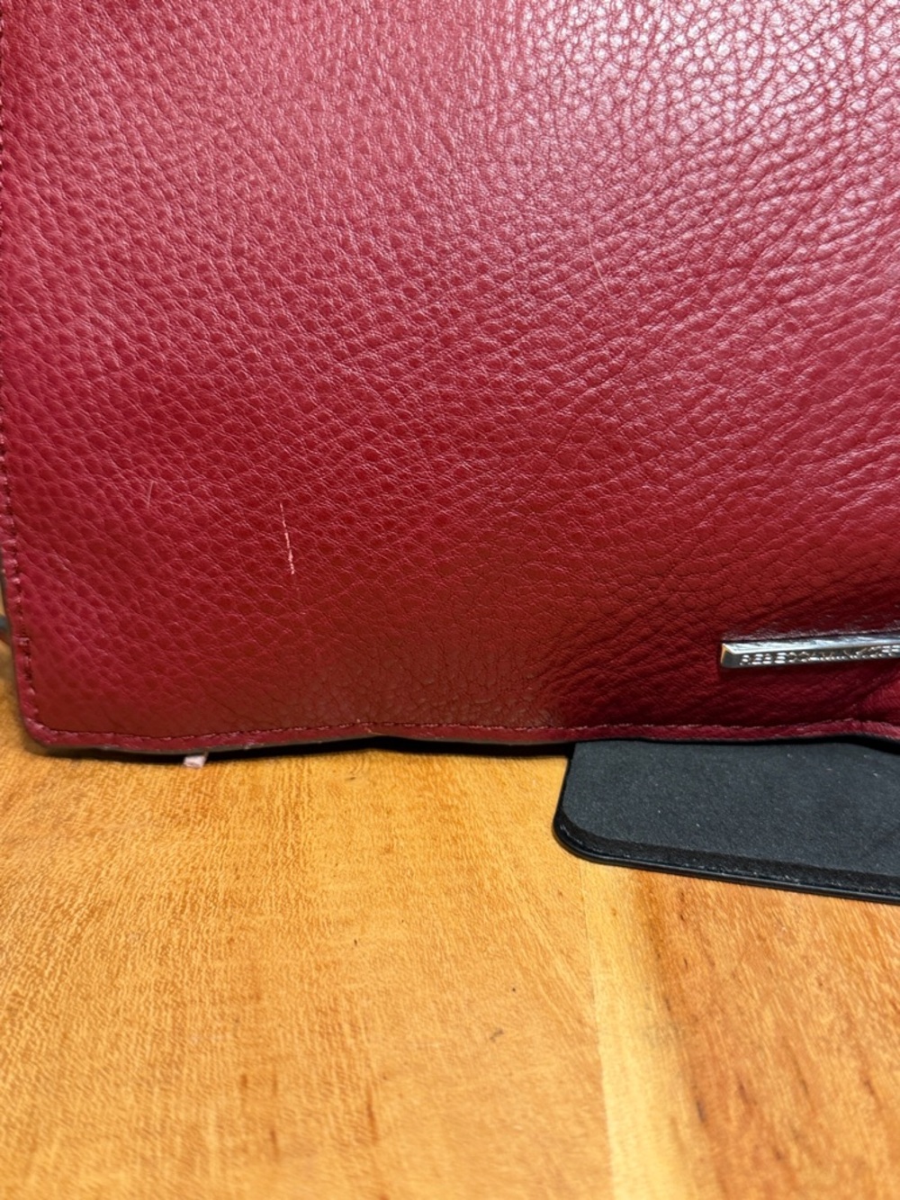 Rebecca Minkoff Boho Finn Tassel Suede Leather Crossbody Clutch Burgundy (GUC) - Picture 16 of 17